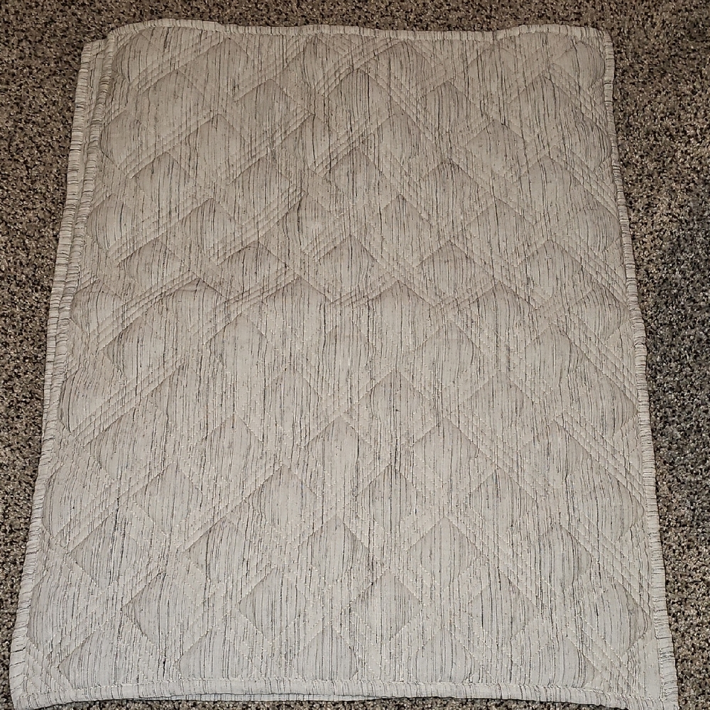 Two Cremieux Quilted Grey Standard Shams